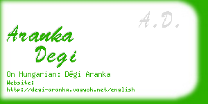 aranka degi business card